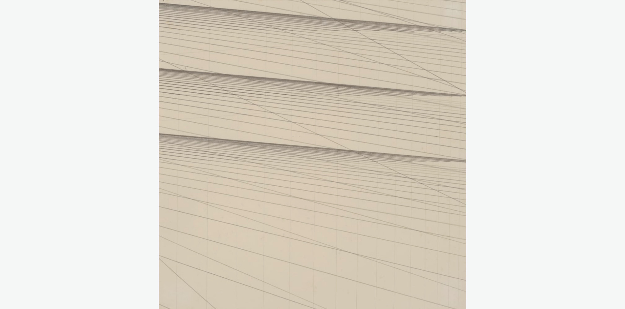 Multiple lines overlap each other at various angles on tan paper.